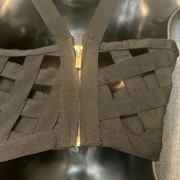 Gold label wow couture black crop top - Picture 2 of 10